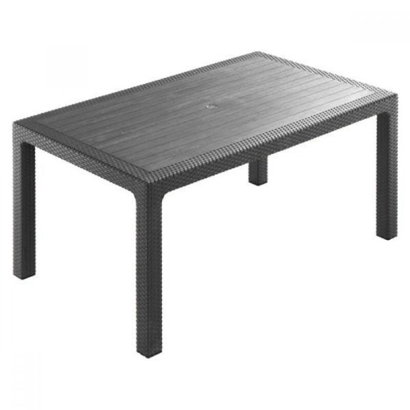 Τραπέζι Rattan Εξωτερικού Χώρου 90x150x75 εκ. σε μαύρο