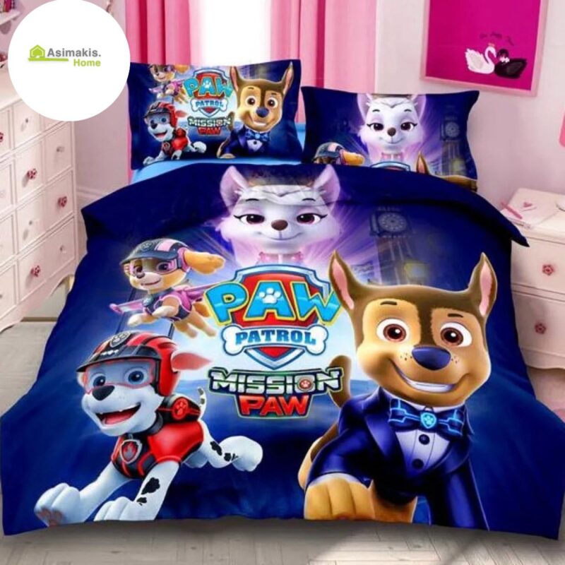 Παιδικό Κουβερλί Paw Patrol 160×240 με Μαξιλαροθήκη 50×70