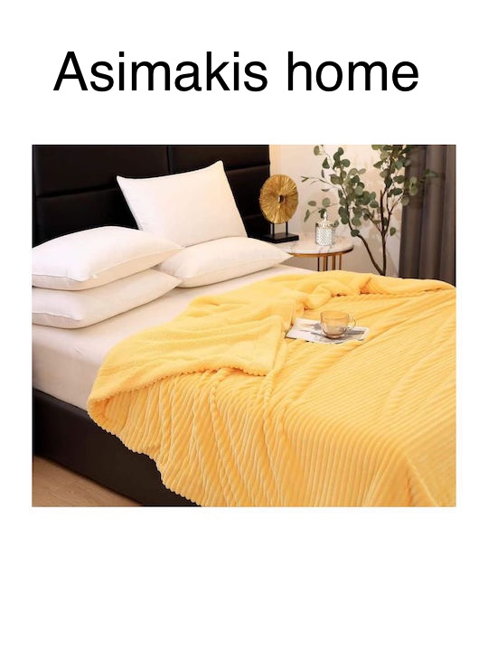 Κουβέρτα Fleece Ασημάκης Home 220x240 – Κίτρινο