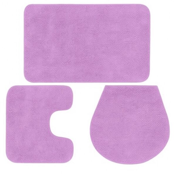 Σετ Πατάκια Μπάνιου 3 Τεμαχίων Ανοιχτό Μωβ – Ασημάκης Home