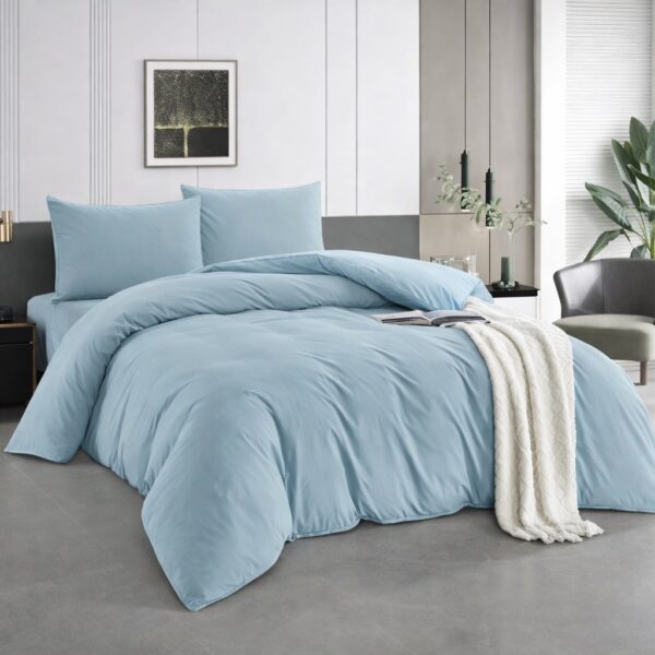 Σετ Παπλωματοθήκης Γαλάζιο – Ασημάκης home  220 x 240 εκ.