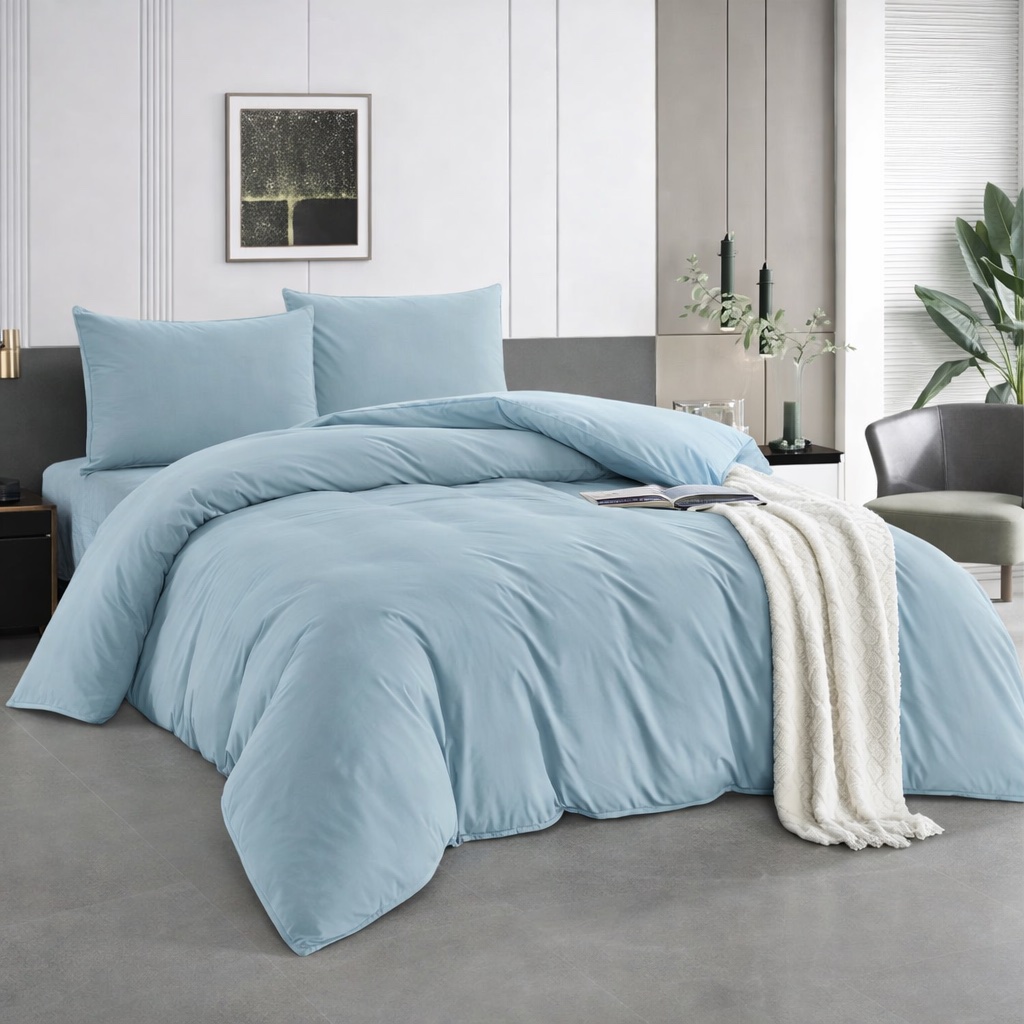 Σετ Παπλωματοθήκης Γαλάζιο – Ασημάκης home 160 x 240 εκ