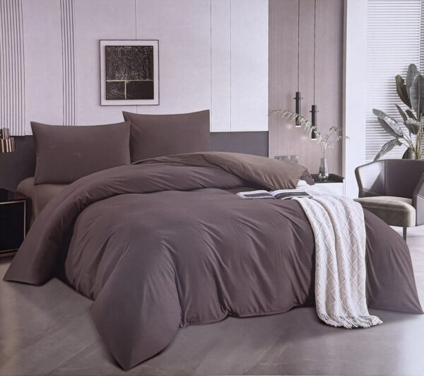 Σετ Παπλωματοθήκης Καφέ – Ασημάκης home 160 x 240 εκ.