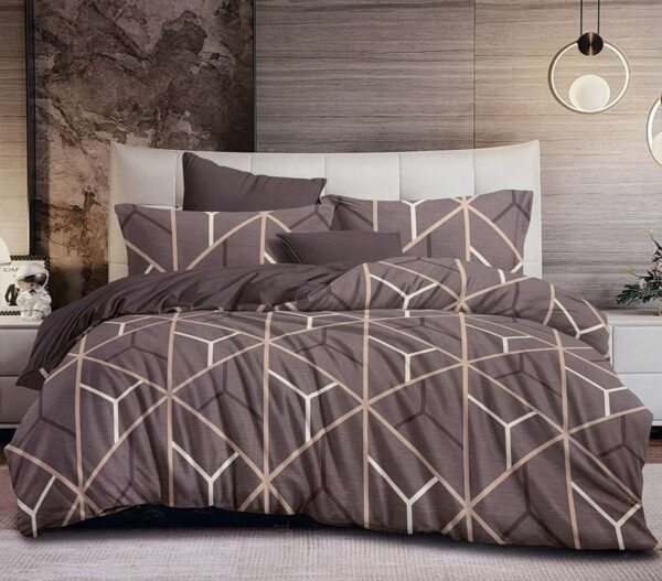 Σετ Παπλωματοθήκης Αποχρώσεις Καφέ – Ασημάκης home (Διπλό)