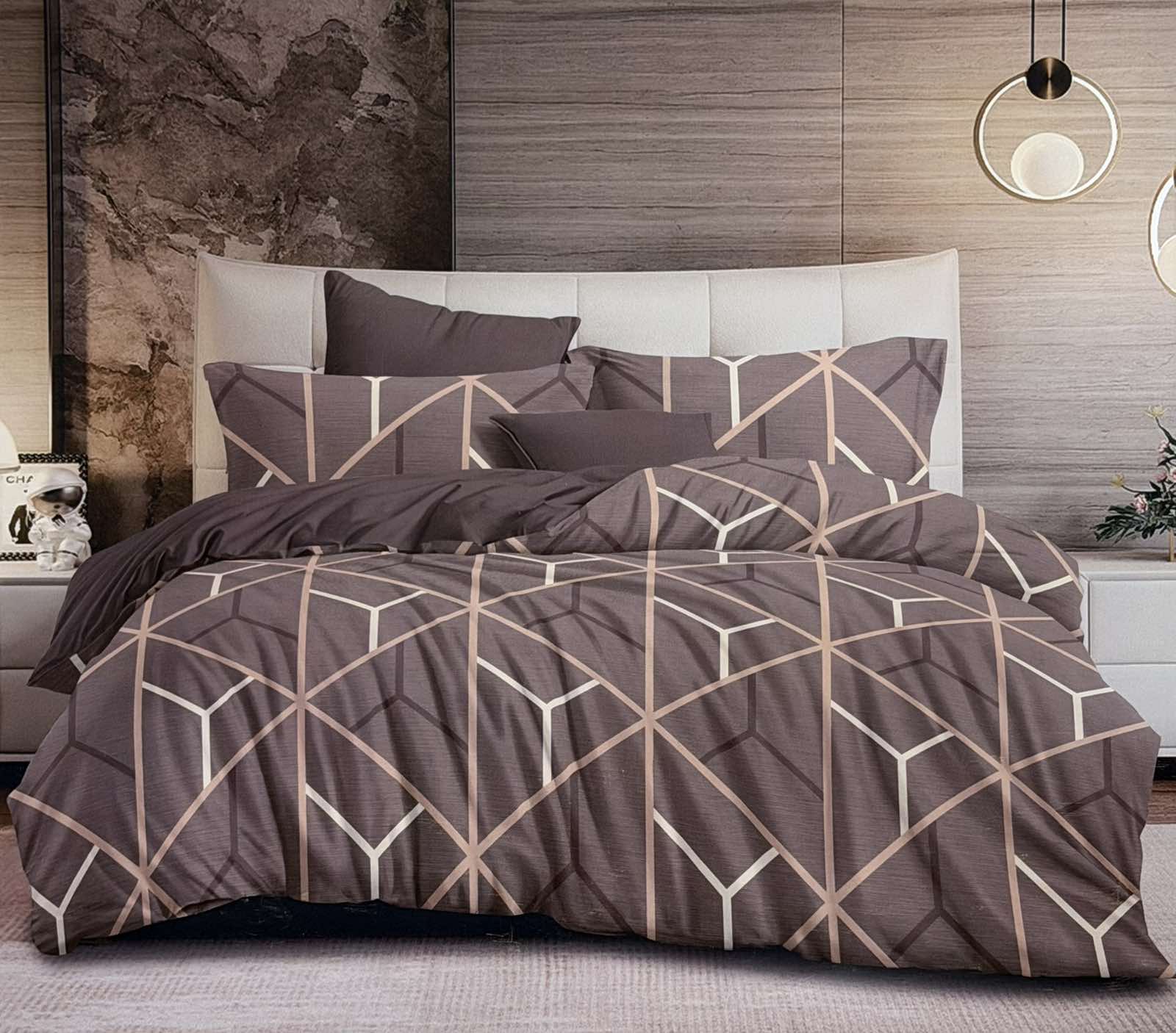 Σετ Παπλωματοθήκης Αποχρώσεις Καφέ – Ασημάκης home (Διπλό)