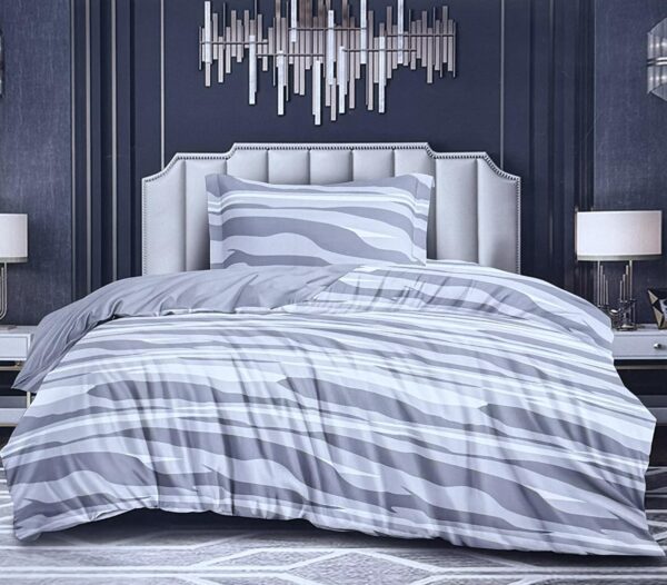 Σετ Παπλωματοθήκης Λευκό με Αποχρώσεις Γκρι – Ασημάκης home (Μονό)