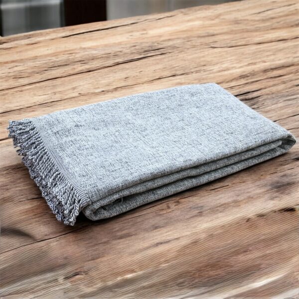 Ριχτάρι Καναπέ με Κρόσια – Γκρι | 140x275 cm