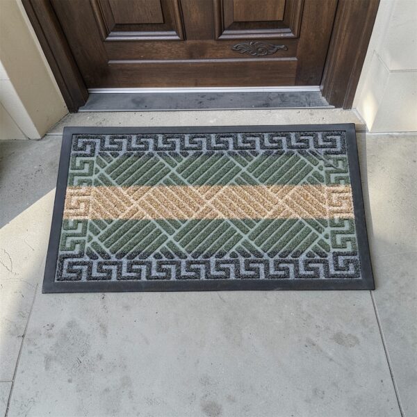 Πατάκι Εξωτερικού Χώρου με Αρχαιοελληνικό Σχέδιο 74x44 εκ. – Χακί, Μπεζ & Σκούρο Γκρι