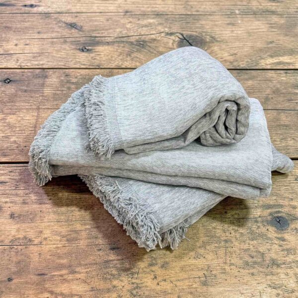 Σετ Ριχτάρια Καναπέδων 3 Τεμαχίων Μονόχρωμο Γκρι με Κρόσσια | Ασημάκης Home