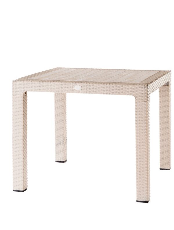 Τραπέζι Κήπου Rattan 90x90 cm Μπεζ