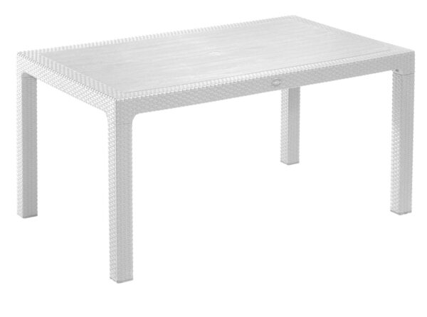 Τραπέζι Κήπου Rattan 90x90 cm Λευκό – Ανθεκτικό για Εξωτερικό Χώρο