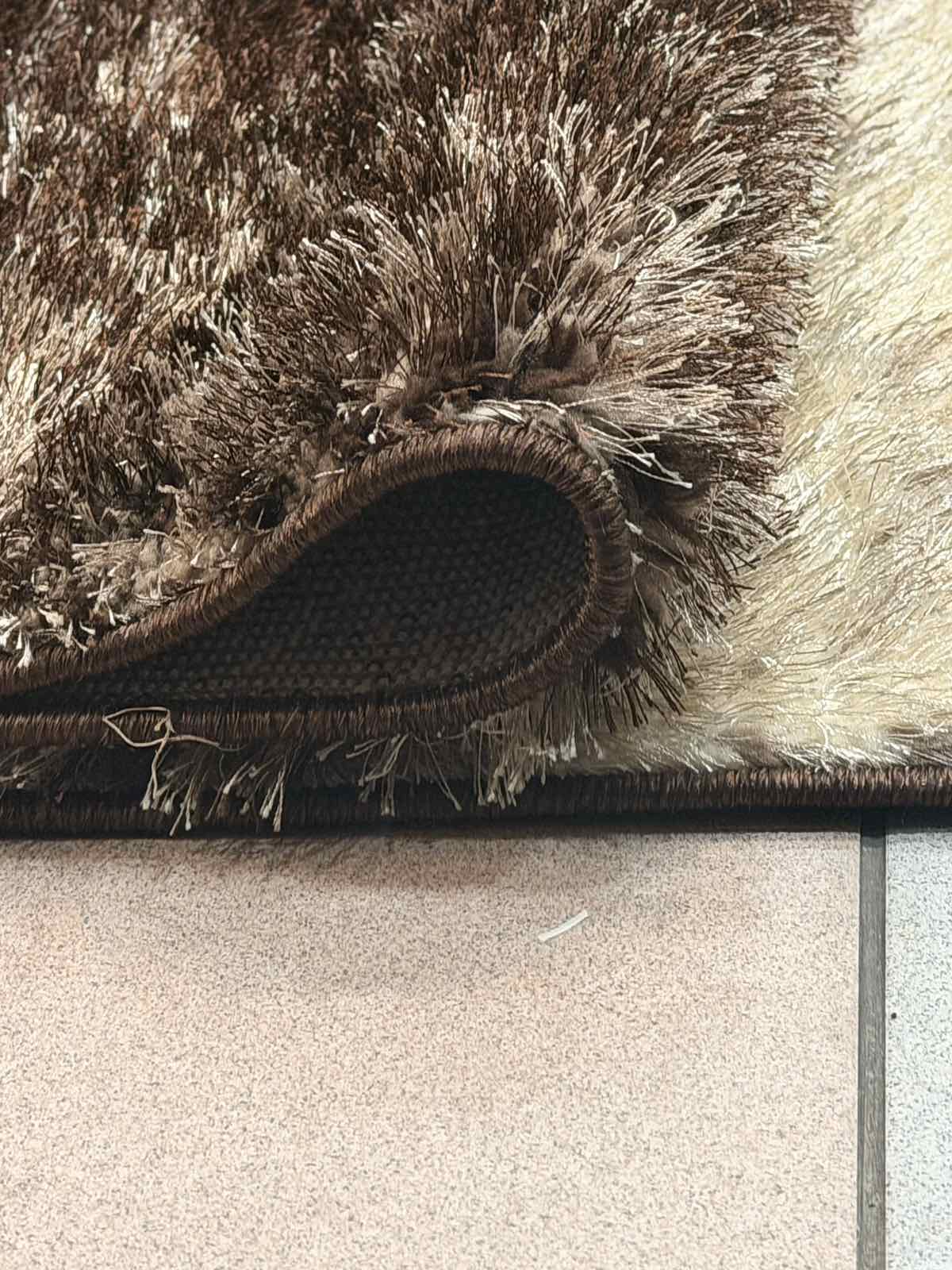Γούνινο Χαλί 240x290 cm – Extra Απαλό με Πλούσια Λεπτή Τρίχα σε Μπεζ, Καφέ, Σκούρο Καφέ & Λευκό - Image 3