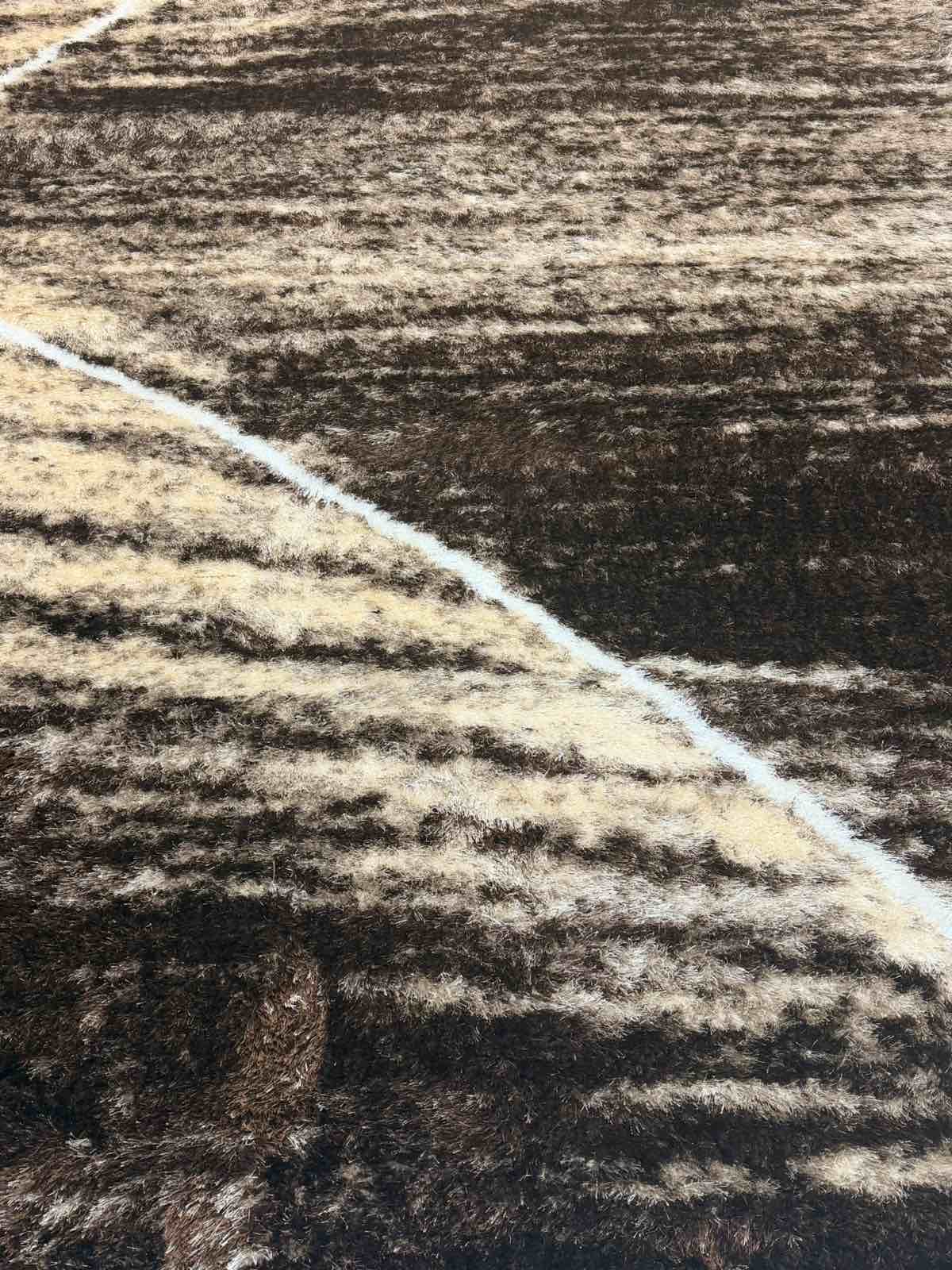 Γούνινο Χαλί 240x290 cm – Extra Απαλό με Πλούσια Λεπτή Τρίχα σε Μπεζ, Καφέ, Σκούρο Καφέ & Λευκό - Image 2