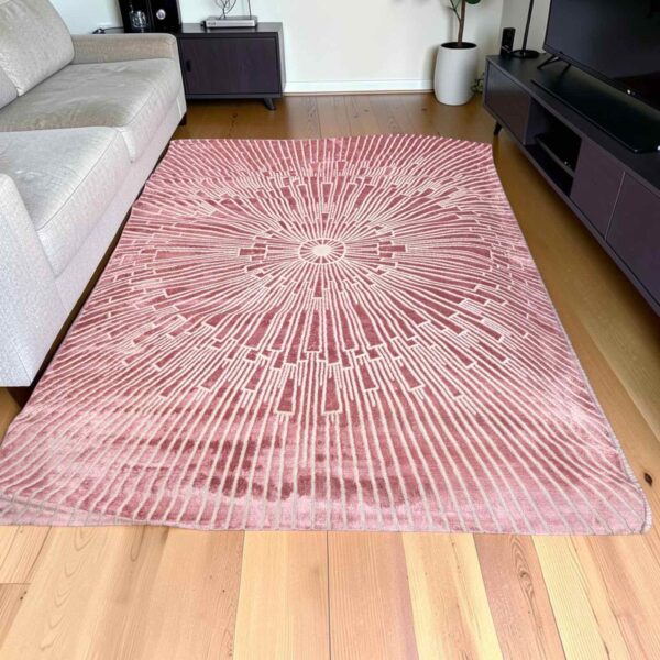 Μοντέρνο Ανάγλυφο Χαλί 240×290 – Dusty Rose & Εκρού