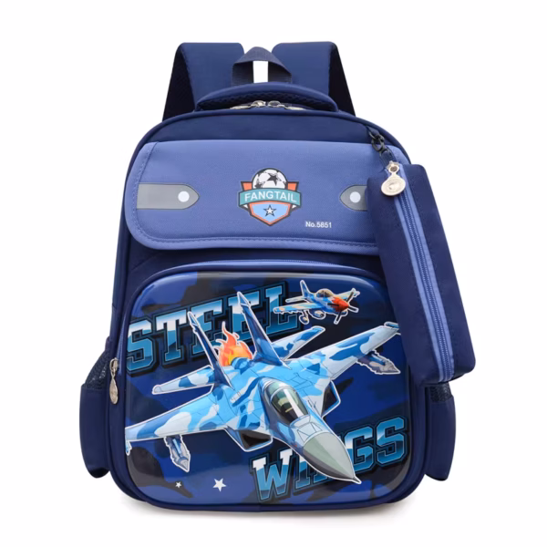 🎒 Σχολική Τσάντα Πλάτης STEALTH WINGS με 3D Μαχητικό Αεροσκάφος + ΔΩΡΟ Ασορτί Κασετίνα